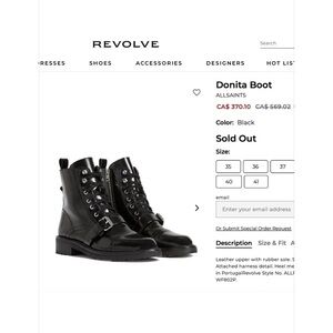 All Saints Black Combat Boots